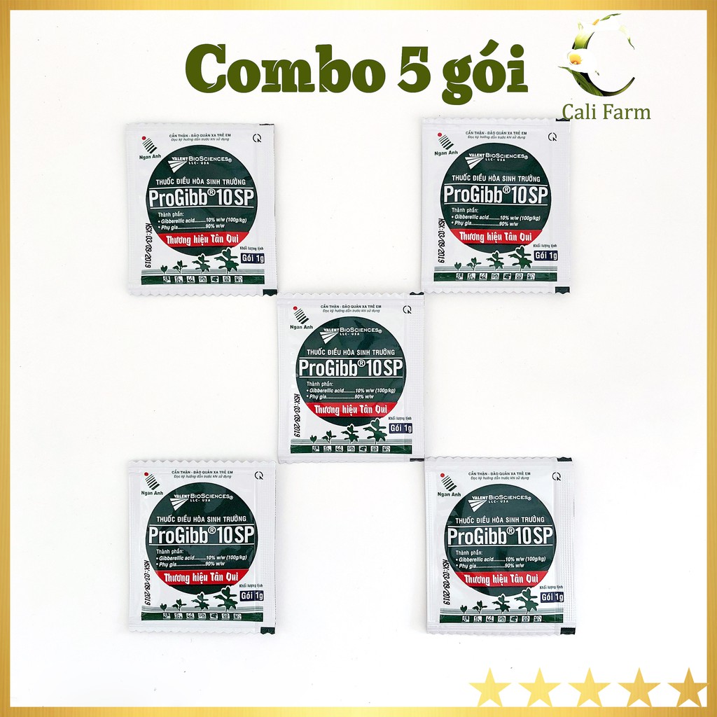 [Combo] Thuốc điều hòa sinh trưởng ProGibb 1g cho rau màu, hoa cảnh x 5 gói [sieutietkiem]