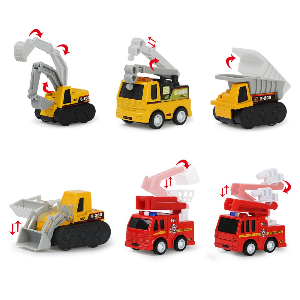 Set 4 Mô Hình Xe Cứu Hỏa 120 Ambulance Cho Bé