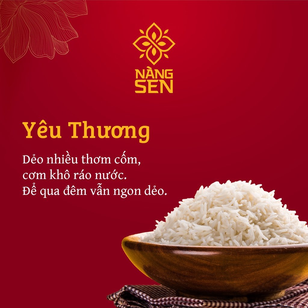 Gạo thơm thượng hạng Nàng Sen Yêu Thương 4kg - ST25