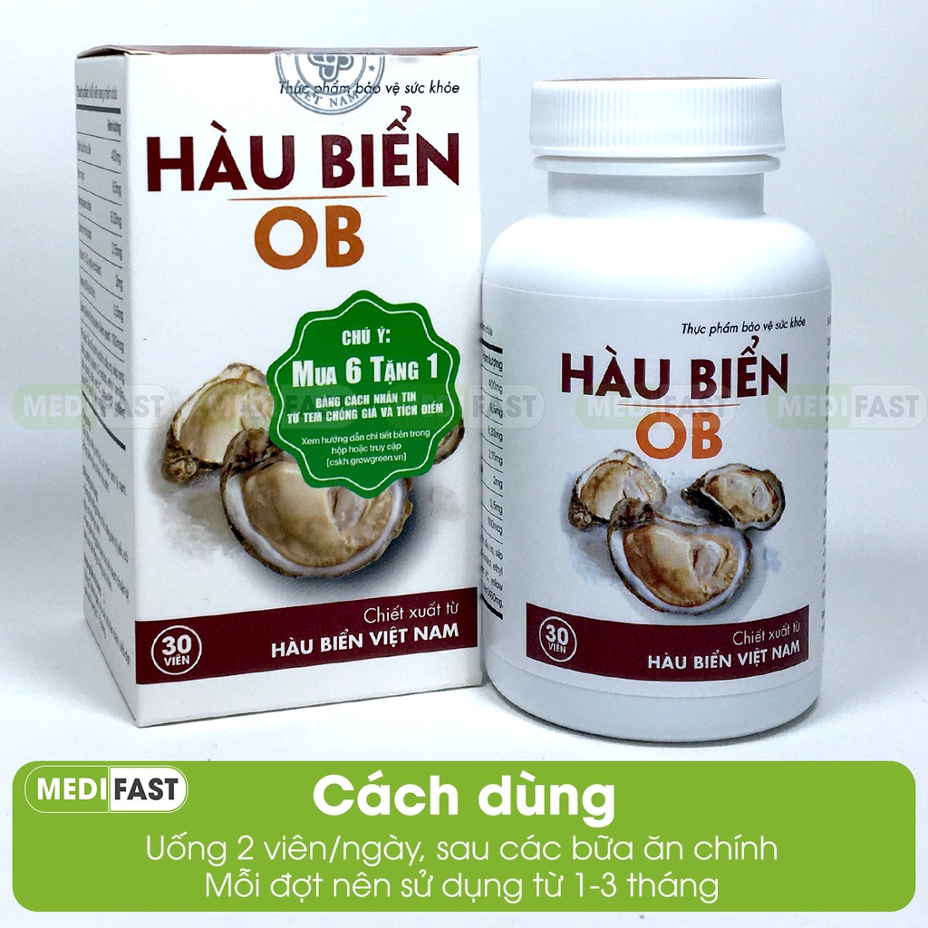 Tinh hàu biển OB - Có tem tích điểm 6h tặng 1h giúp tăng cường sinh lý nam giới, tăng testosterone thành phần hàu biển