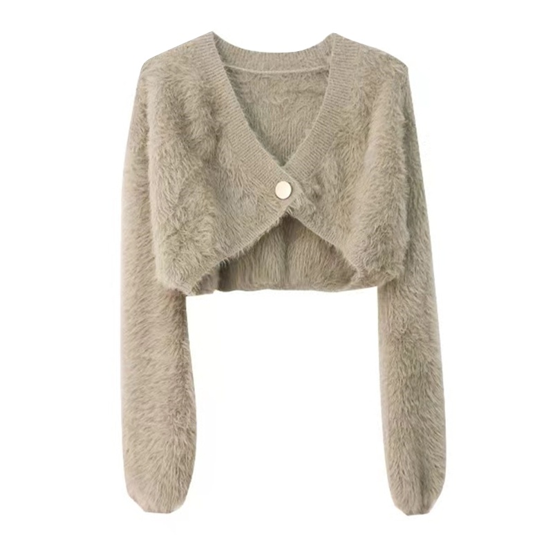 Áo Khoác Lông Xù Màu Trơn Dễ Thương Dành Cho Nữ