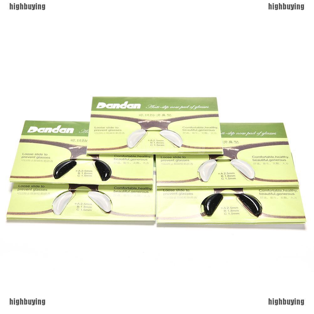 Set 5 Cặp Miếng Đệm Mũi Chống Trượt Bằng Silicon Cho Mắt Kính