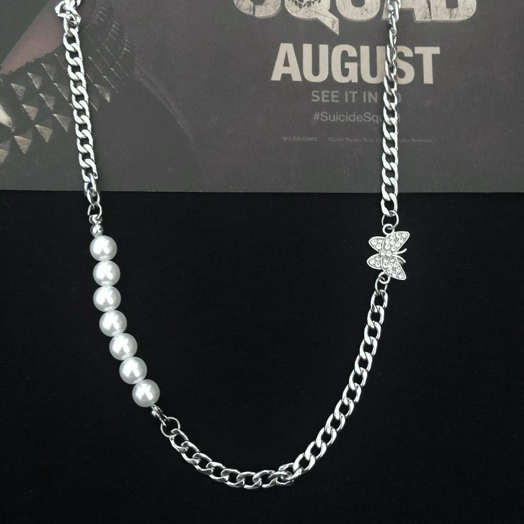 Dây Chuyền Mặt Bướm Đính Ngọc Trai Thời Trang Unisex 22621