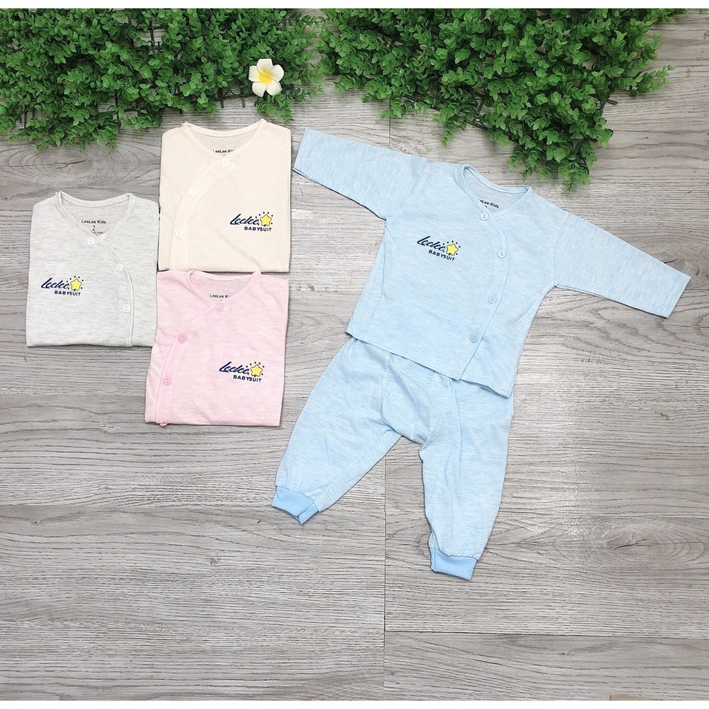 Bộ Quần Áo Dài Tay Cài Lệch Leelee Babysuit Cho Bé trai/Bé gái