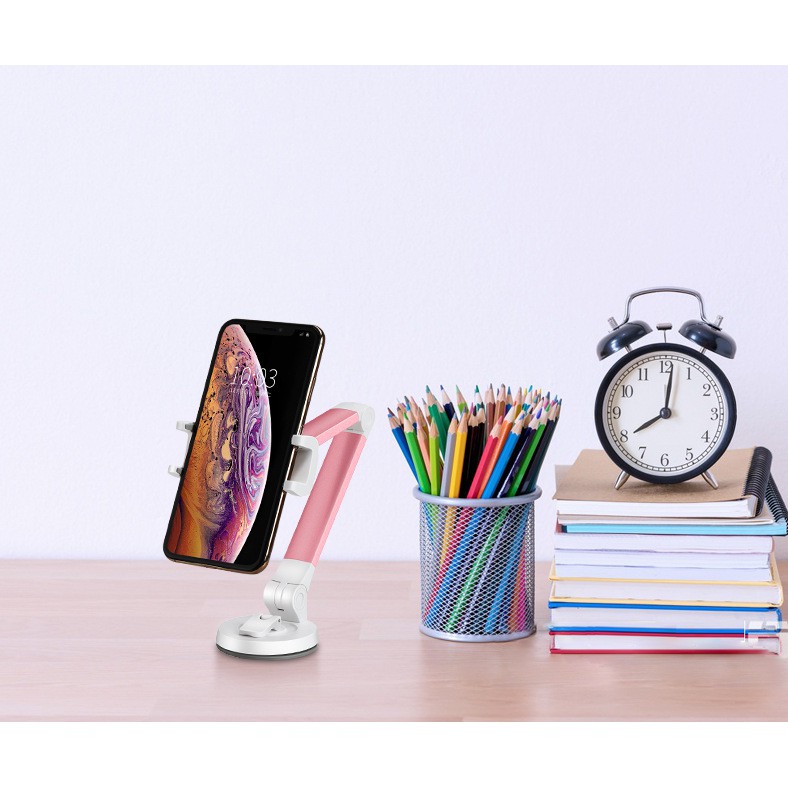 Giá đỡ kẹp điện thoại iphone chân hút dính tường cao cấp thời trang | BigBuy360 - bigbuy360.vn