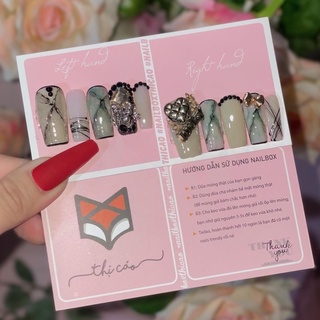 [ Nails Box] Móng tay giả thiết kế tone xám
