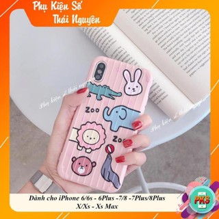 Ốp lưng zoo zoo voi hồng đáng yêu - ốp iphone dẻo nổi sọc 3d
