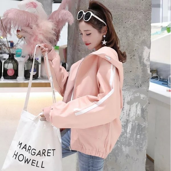 [P5] Áo khoác dù nữ túi hộp 2 xọc xinh xắn - khoát đẹp có nón | BigBuy360 - bigbuy360.vn