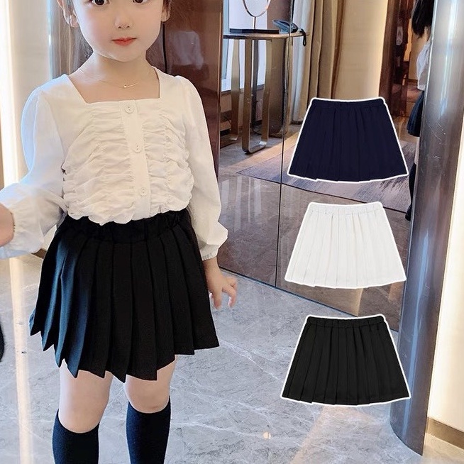 Chân váy xếp ly cho bé gái dáng đồng phục Hàn Quốc thoáng mát tiện lợi có quần trong