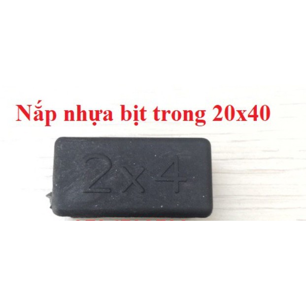 COMBO 10 cái nắp chụp nhựa chữ nhật 20x40_bịt trong chân bàn ghế, nút chân chống xước, bịt trong chân ống sắt, nút nhựa