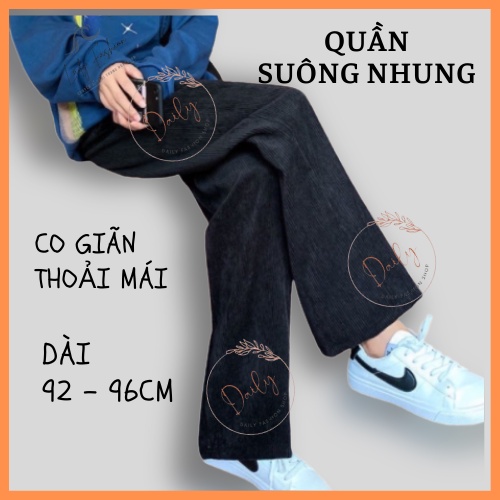 Quần Suông CULLOTTE Ống Rộng Nhung Tăm Phong Cách UZLLANG 3 Màu Đen Be Hồng Daily