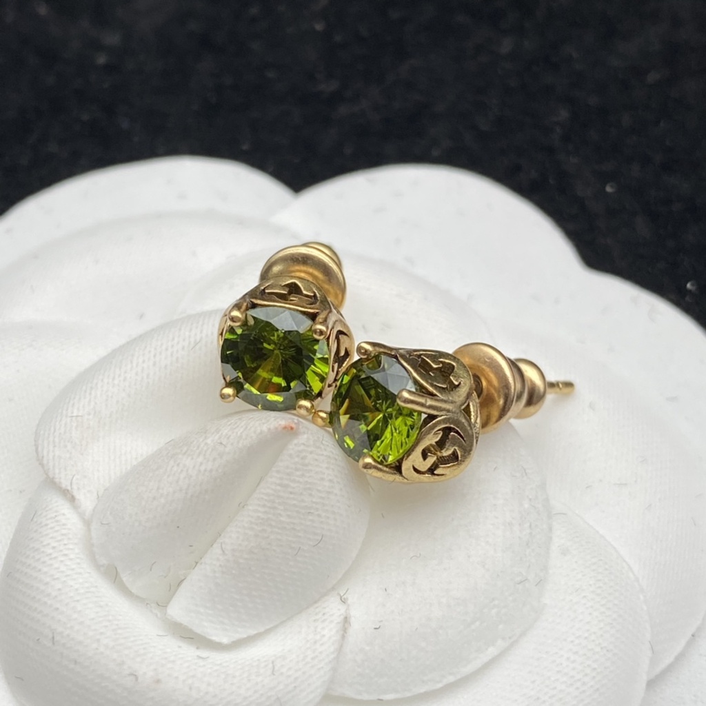 Bông Tai Chữ G Đính Đá Phong Cách Retro Thời Trang 2022