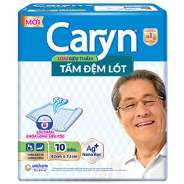 Tấm đệm lót già Caryn  người lớn (10miếng siêu thấm,14 miếng mỏng nhẹ)