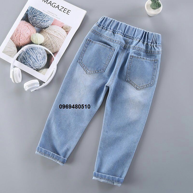 Quần bò cho bé gái đi học đi chơi hình ngộ nghĩnh