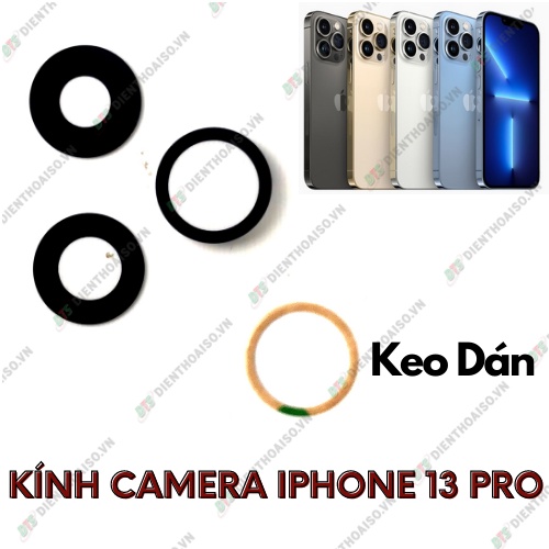 Kính camera iphone 13 pro kèm keo dán