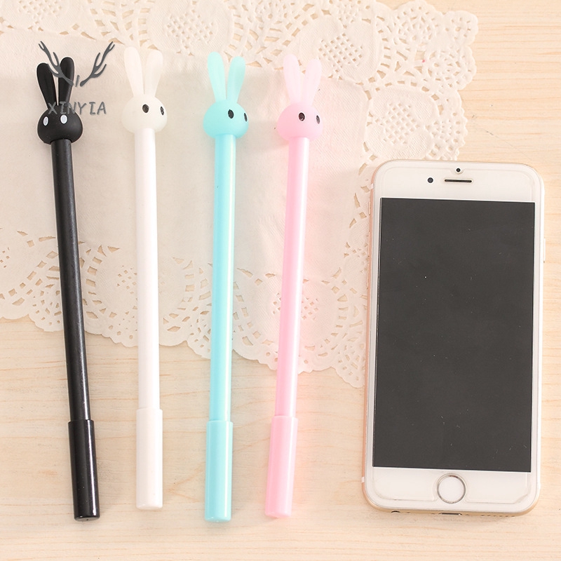Hoạt hình sáng tạo Thỏ Gel Gel Dễ thương Lõi đen 0,5mm Nhỏ kẹo màu tươi Bút kim