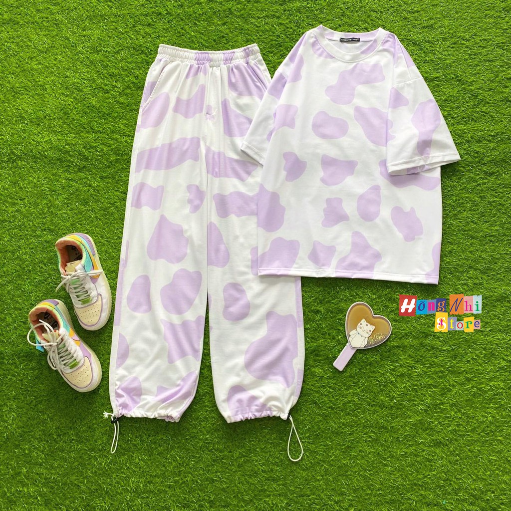 Quần Jogger 3D Ulzzang Unisex Jogger Loang Màu Con Bò Dây Rút Lai Ống Rộng - MM