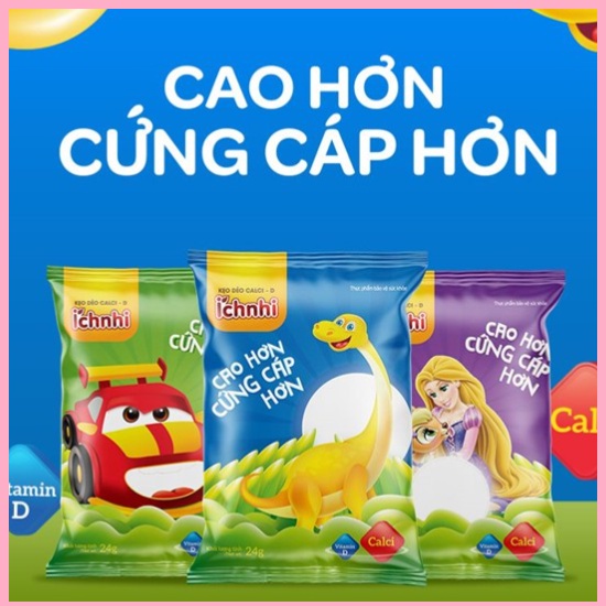 Kẹo Dẻo Ích Nhi Canxi D Cho Trẻ Cao Lớn Hơn (Dây 10 gói)