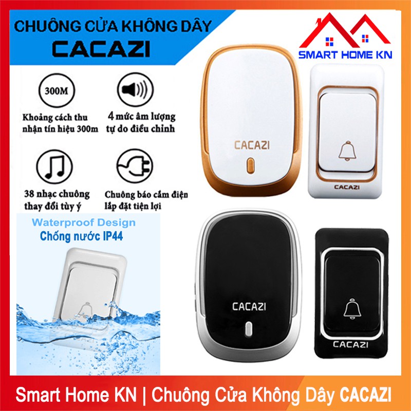 Chuông cửa báo khách không dây thông minh chống nước Cacazi K01