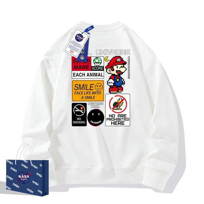Áo Sweater In Hình NASA Mario Chất Nỉ Da Cá Mỏng , Sweatshirt Unisex Form Rộng