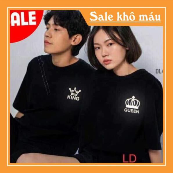 🔥HOT🔥 🔥Áo đôi đẹp🔥 Mẫu áo đôi in phản quang King Queen đẹp giá rẻ nhất