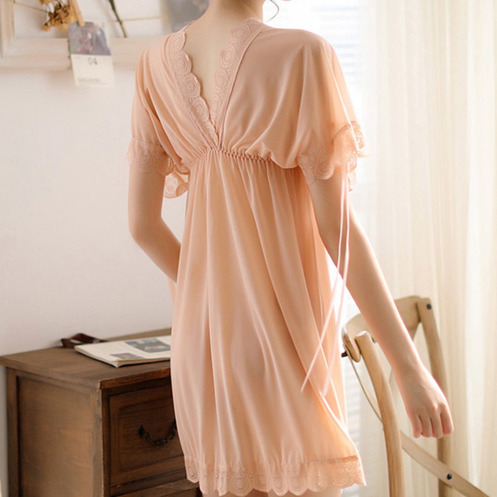 Váy ngủ sexy xuyên thấu Váy ngủ 2 dây Đầm ngủ ren sexy kèm chip Canaries.shop