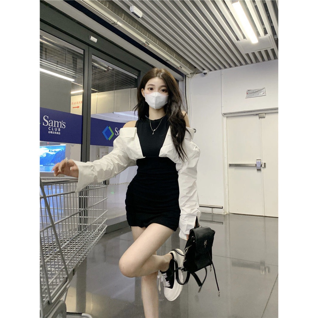 Đầm Nữ Trễ Vai Dài Tay Ôm Sát Quyến Rũ