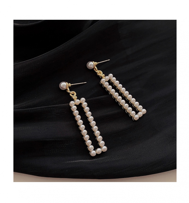 Khuyên tai dáng dài đính ngọc trai giả thời trang Hàn Quốc sang trọng