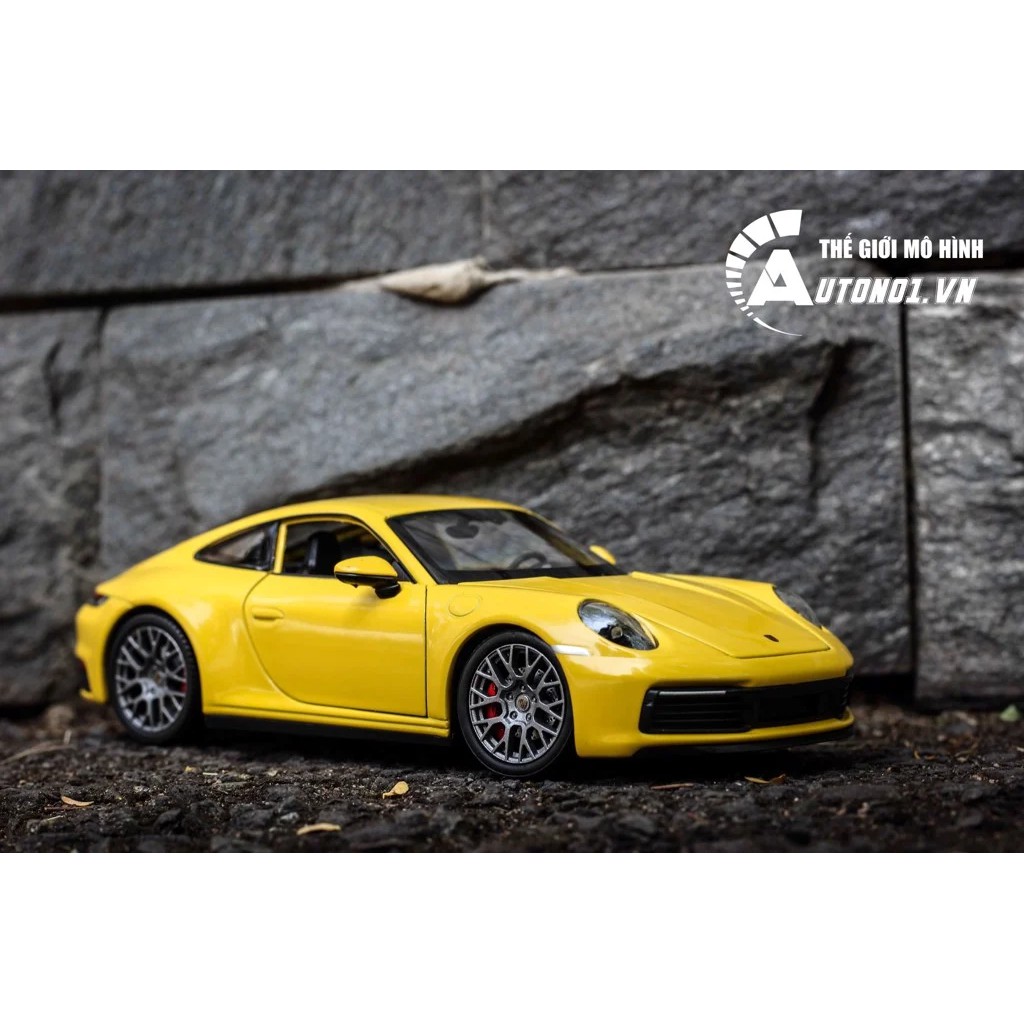 MÔ HÌNH XE PORSCHE 911 CARRERA 4S YELLOW 1:24 WELLY 7250