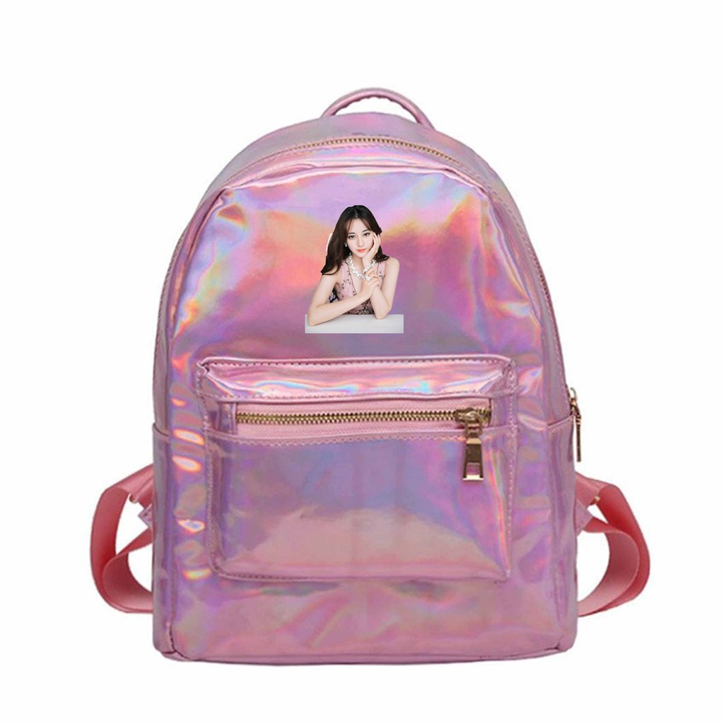 Balo HOLOGRAM HỒNG in hình VƯƠNG NHẤT BÁC TRIỆU LỆ DĨNH LÂM NHẤT đựng đồ tiện lợi