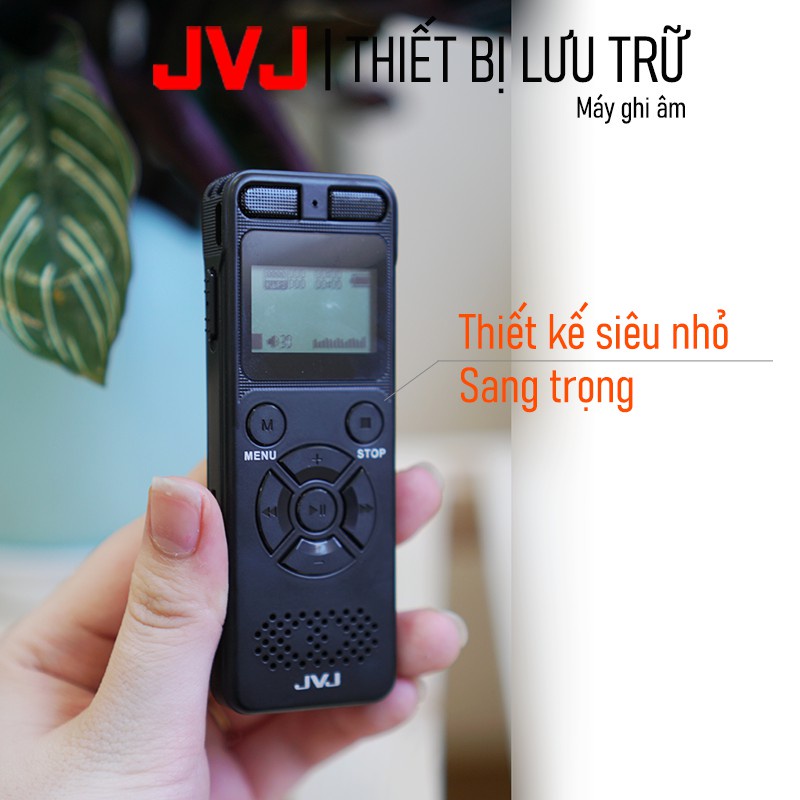 Máy ghi âm chuyên nghiệp JVJ DVR J320 8Gb chuyên dụng mini siêu nhỏ ghi âm đến 48h hỗ trợ lọc âm cực tốt bảo hành 12T