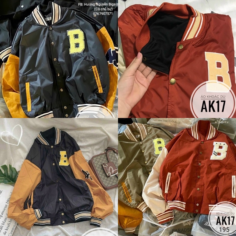 Bigsize ÁO KHOÁC BÓNG CHÀY CÁ TÍNH AK17