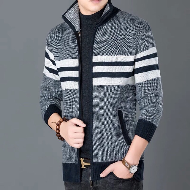 Áo len cardigan nam