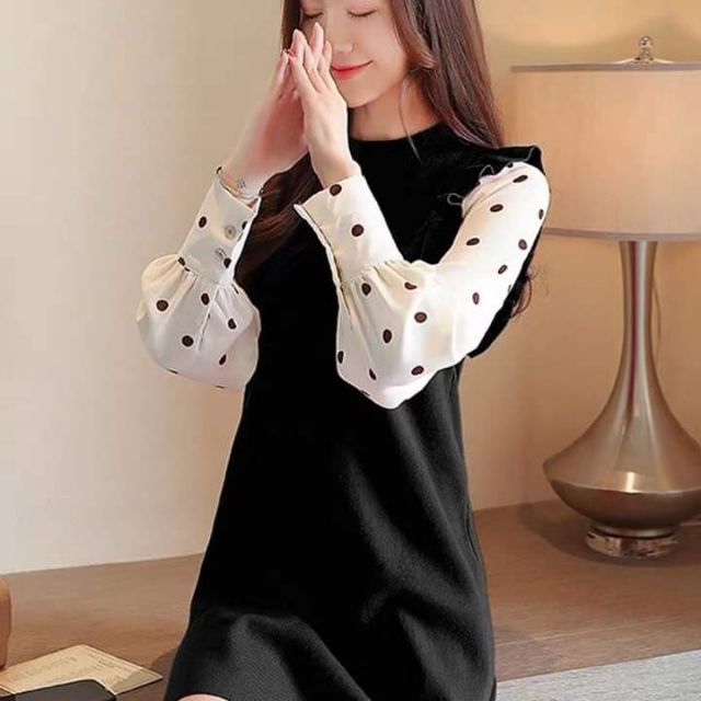 Váy lên pha chấm bi
