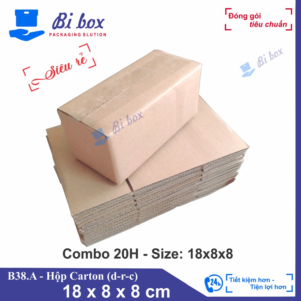 Combo 20 hộp giấy 18x8x8 - thùng hộp carton đóng hàng