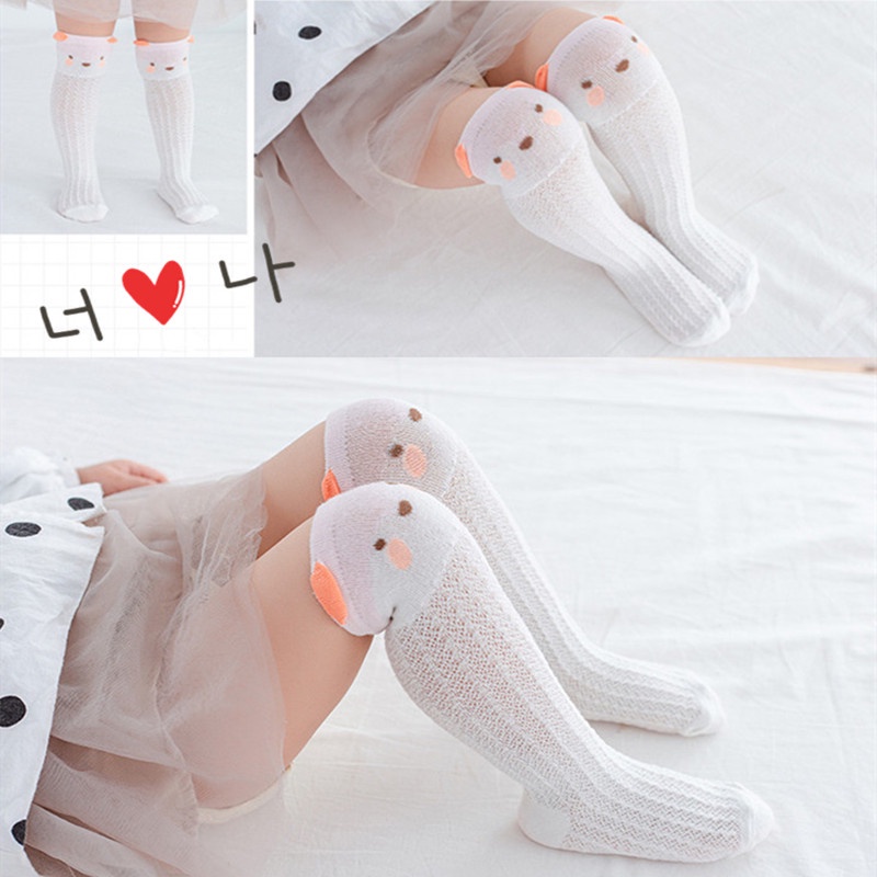 Đôi vớ dài qua gối quần tất cho bé，quần tất cho bé sơ sinh，Thích hợp cho bé trai và bé gái từ 0-3 tuổi，quần tất lưới cho bé，tất cho bé gái，tất cho bé sơ sinh，tất cho bé trai，Vớ Lưới Chống Muỗi Họa Tiết Hoạt Hình Dễ Thương Dàn
