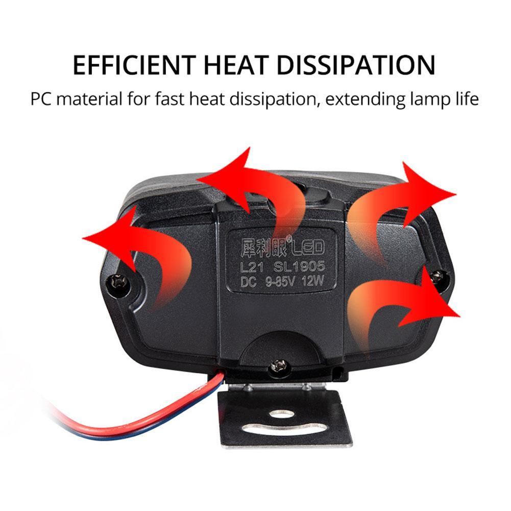 1 Đèn Pha Mtc8 LED 8 Bóng 12V 12W Siêu Sáng Chống Thấm Nước Dành Cho Xe Mô Tô