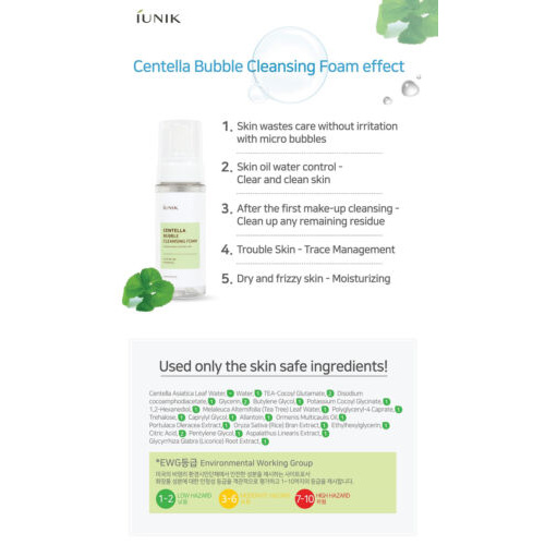Bọt Rửa Mặt Bong Bóng iunik Tạo Bọt 150ml