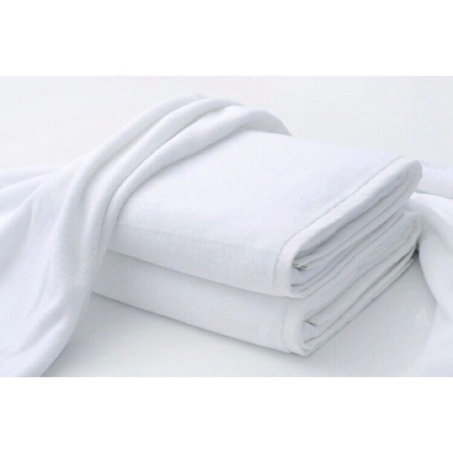 Khăn tắm khách sạn 70x140 loại dày trắng cao cấp 100% cotton thấm hút mềm mại (500 -550g)