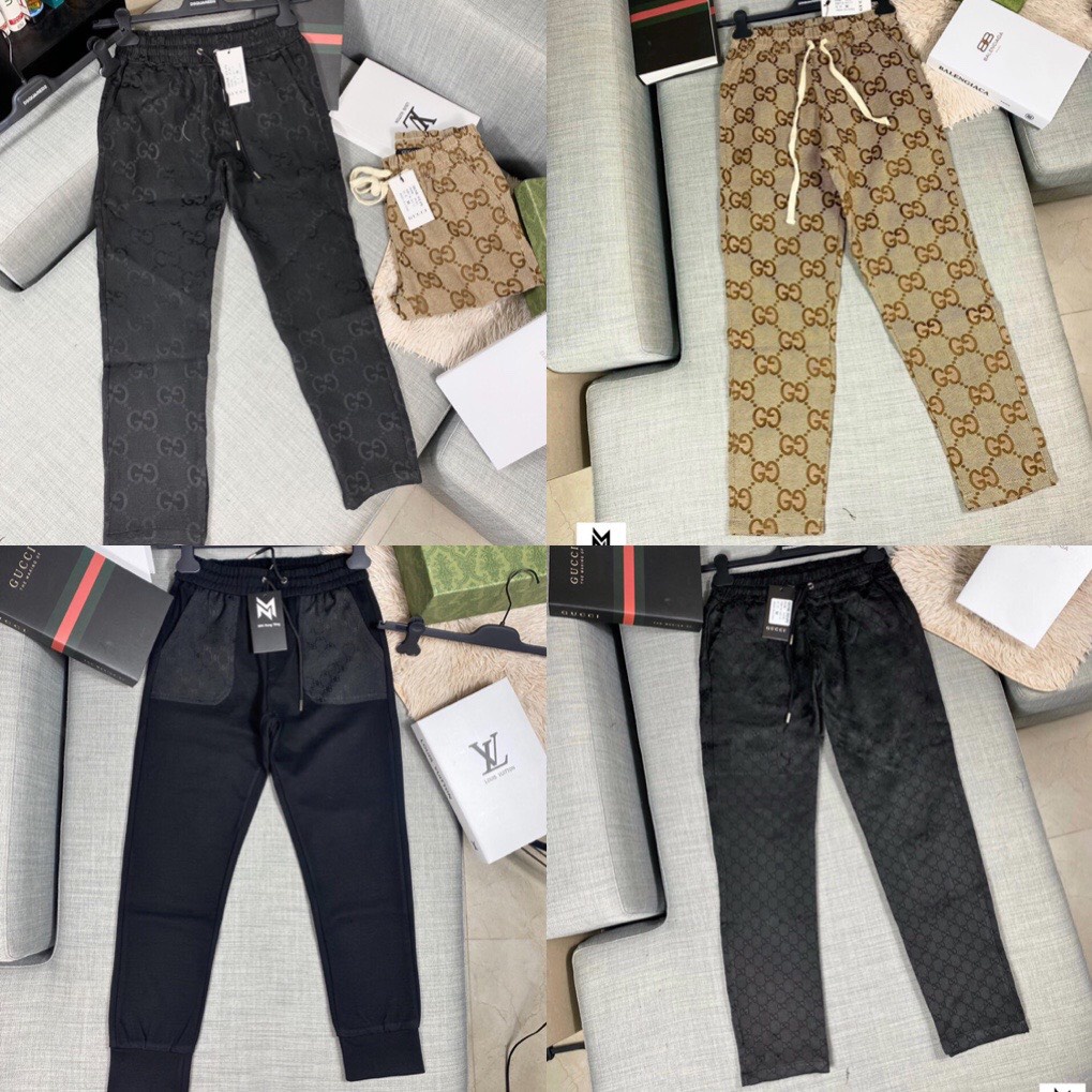 Quần Jogger nam Thêu Logo GC Siêu Đẹp - Quần Dài GC Nam Chất Vải Thô Siêu đẹp, Quần nam ống suông vải thô gu chì 2 màu