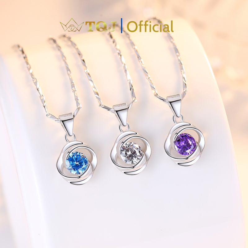 Dây Chuyền Bạc TQJ-D07 Chất Liệu Bạc S999 Mặt Hình Bông Hoa Hồng Xinh