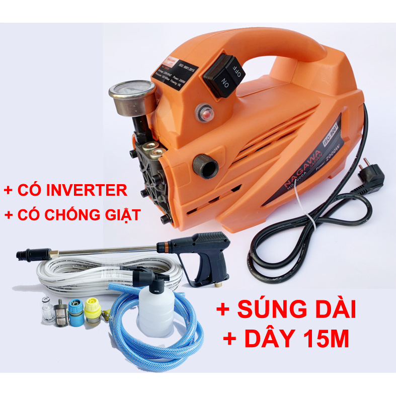 [Chính hãng] Máy Rửa Xe Gia Đình Công Nghệ Nhật Bản NAGAWA NG-2300W , rửa xe , vệ sinh chuồng trại , vệ sinh máy lạnh