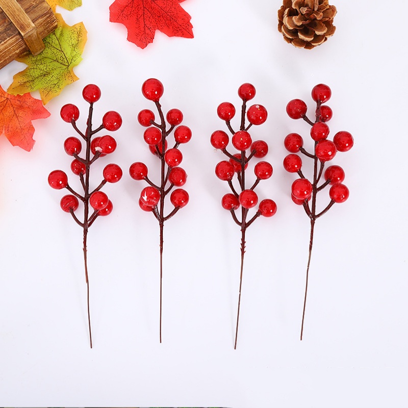 Hoa Giả -  Cành Đào Đông Mini Giả 18cm 12 quả ( loại 1) trang trí nhà cửa tinh tế, sang trọng, quý phát hút tài lộc