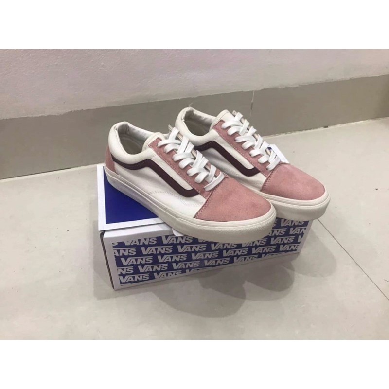 Vans classic màu hồng pastel full box