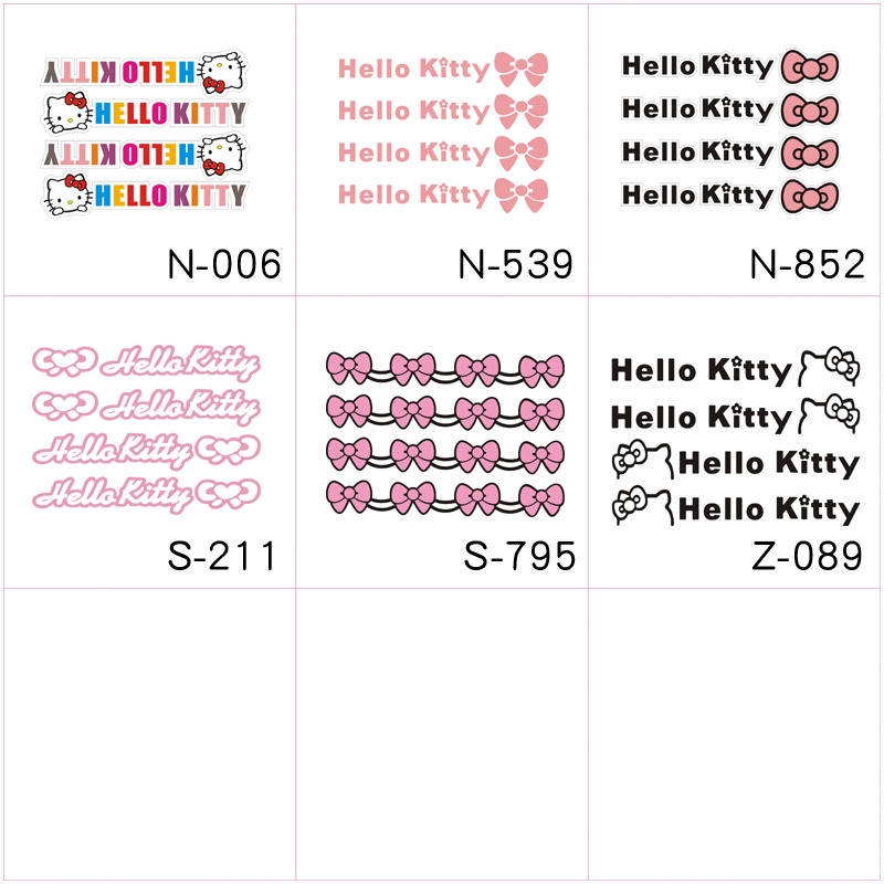 Bộ 4 sticker dán trang trí tay nắm cửa xe hơi hình hello kitty xinh xắn