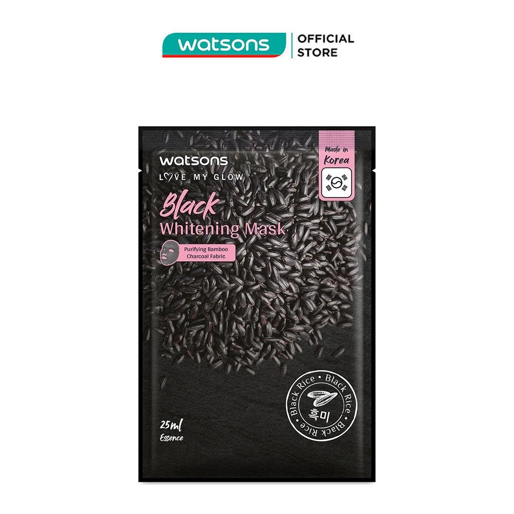 Mặt Nạ Watsons Black Whitening Mask Black Rice Dưỡng Trắng Da 25ml