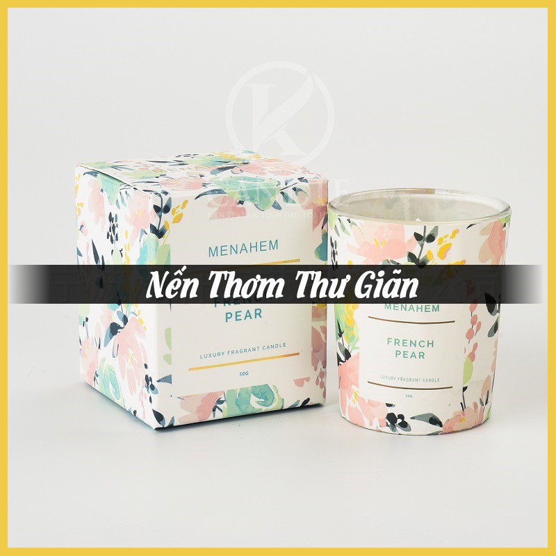 Nến Thơm Thư Giãn - Nến Thủy Tinh không khói MENAHEM - 3 mùi