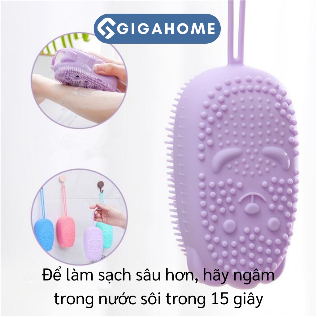 Bông Tắm Silicone Tạo Bọt Massage, Tẩy Da Chết 2 Mặt Hình Chuột GIGAHOME 9743