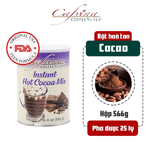 Bột Ca Cao Hòa Tan Quốc Việt 566g Ca Cao Nguyên Chất - Instant Hot Cocoa Mix  - Hộp thiếc