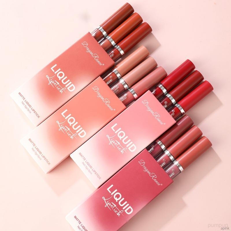 Bộ 3 Son Kem Màu Nhung Lì Kháng Nước Không Dính Cốc